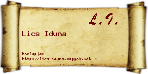 Lics Iduna névjegykártya